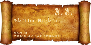 Müller Milán névjegykártya
