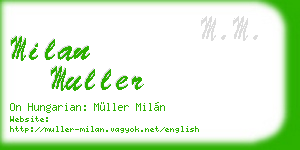 milan muller business card